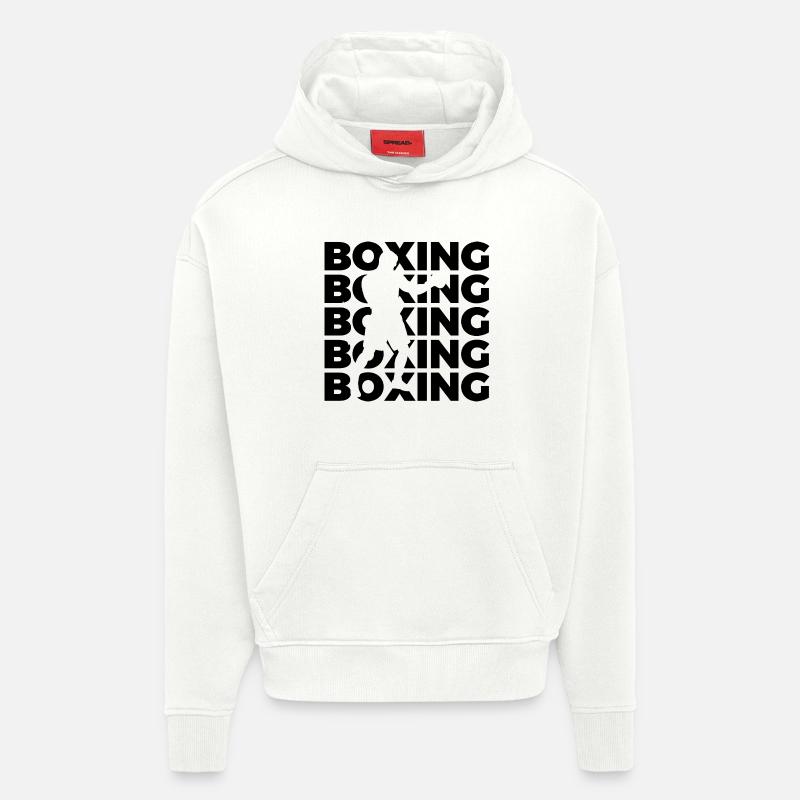 boxe - Sweat à capuche bio épais oversize fabriqué en UE - OFF WHITE