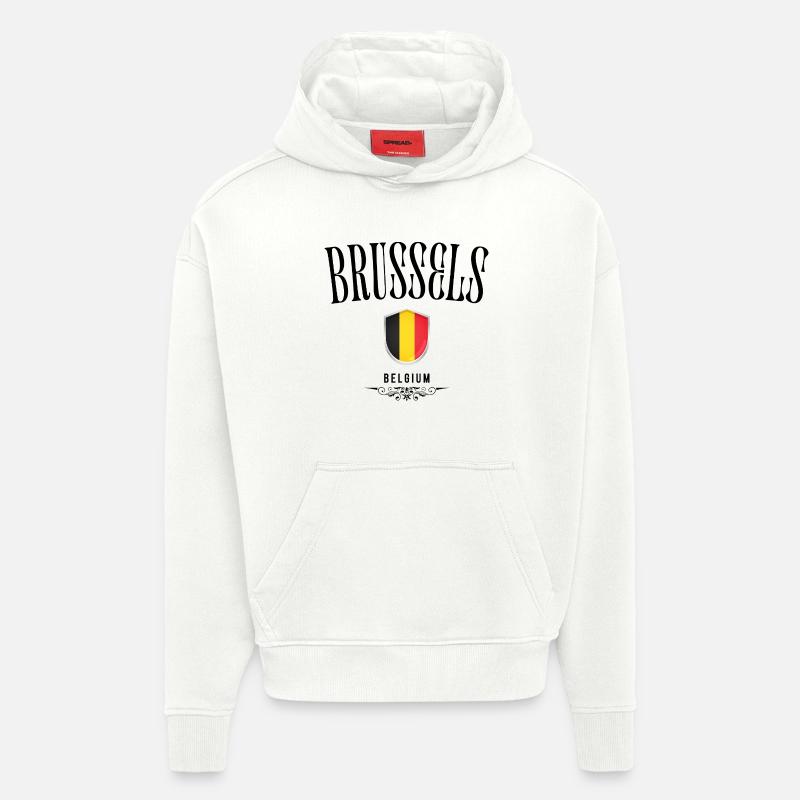 Souvenir Brüssel, elegantes Design Brüssel - Hoodie- made by SPREAD  - OFF WHITE