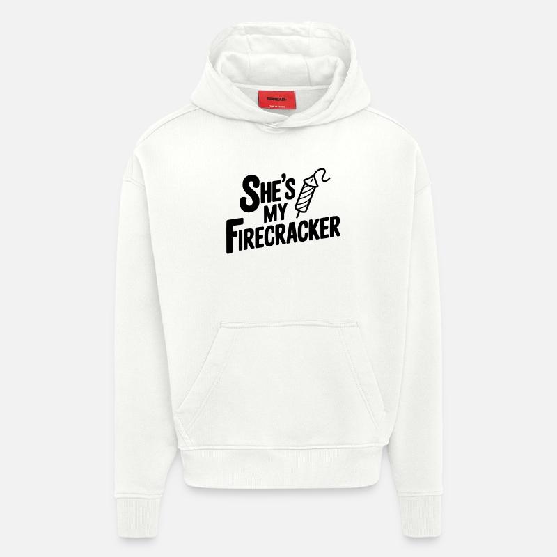 C’est mon pétard - Sweat à capuche bio épais oversize fabriqué en UE - OFF WHITE