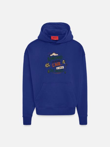 Randonnée: l’air et les pauses - Sweat à capuche bio épais oversize fabriqué en UE - OFF WHITE