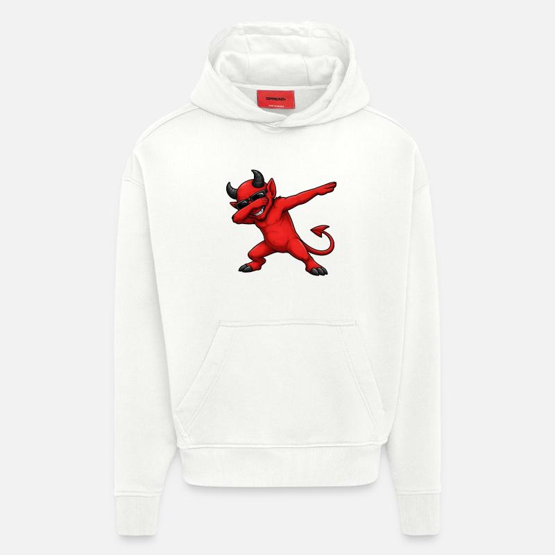 Diable Dab - Sweat à capuche bio épais oversize fabriqué en UE - OFF WHITE