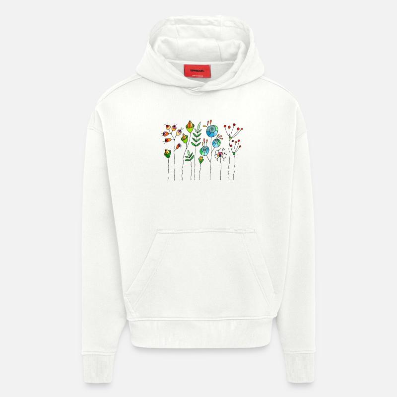 Fleur - Sweat à capuche bio épais oversize fabriqué en UE - OFF WHITE