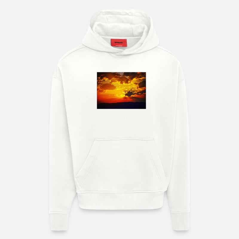 Sonnenuntergangsfeuerstrahlen - Hoodie- made by SPREAD  - OFF WHITE