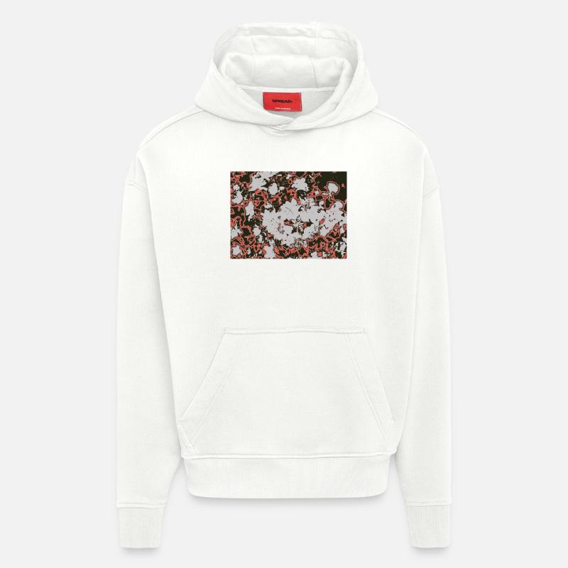 Red Nebula Abstract Pattern - Hoodie- made by SPREAD  - OFF WHITE