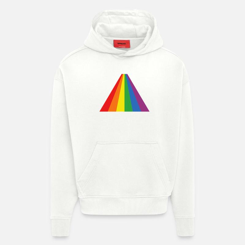 Rainbow Triangle Bold - Hoodie- made by SPREAD - OFF WHITE