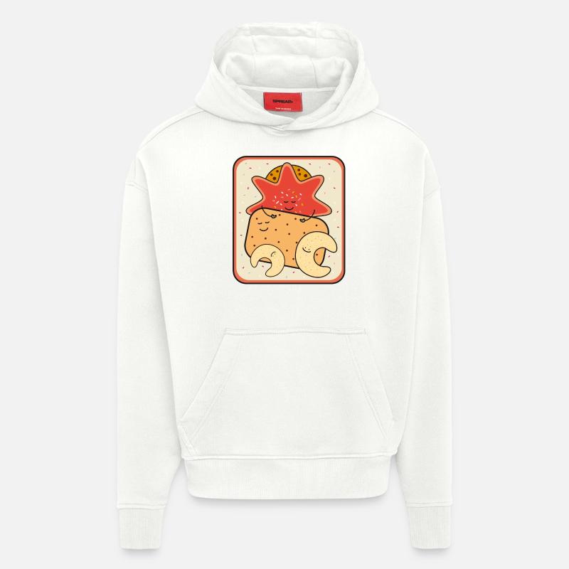 Boîte de biscuits de Noël - Sweat à capuche bio épais oversize fabriqué en UE - OFF WHITE
