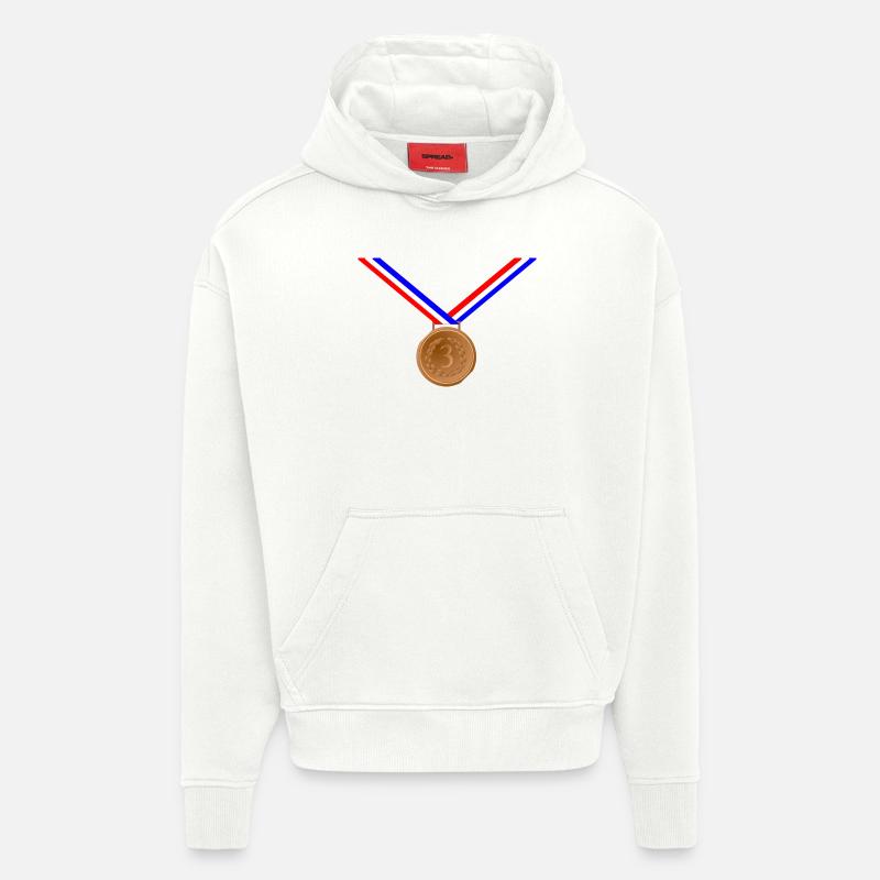 Médaille de bronze 3ème - Sweat à capuche bio épais oversize fabriqué en UE - OFF WHITE