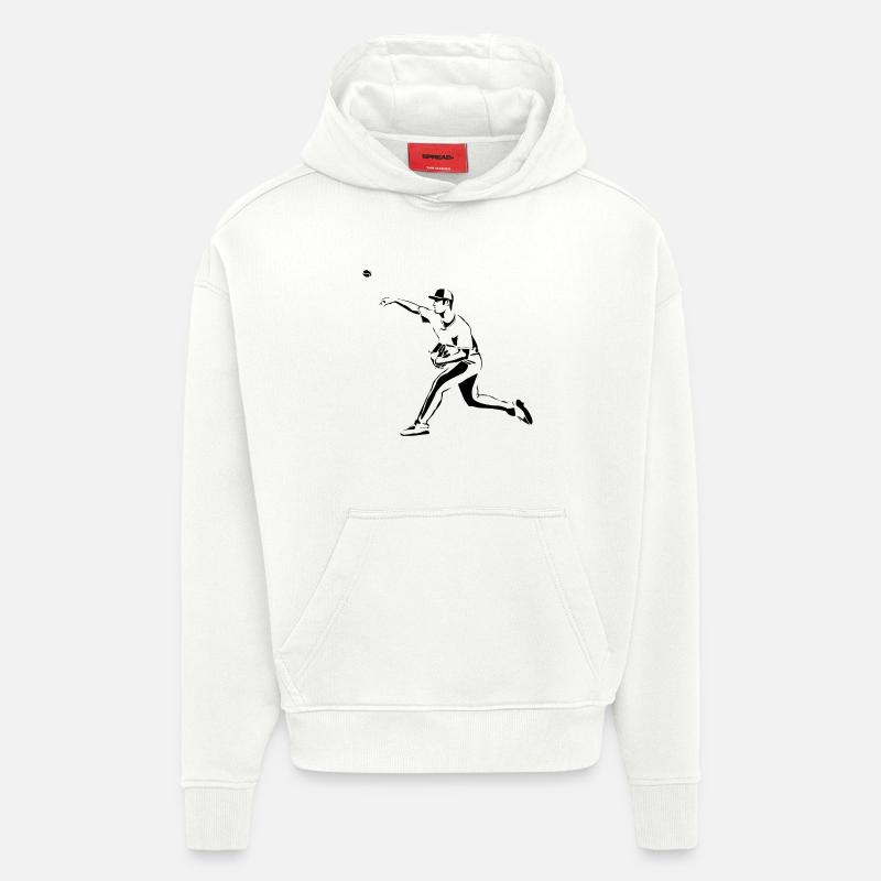 Baseball-Werfer - Hoodie- made by SPREAD  - OFF WHITE