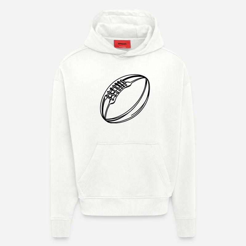 Rugby Ball - Hoodie- made by SPREAD  - OFF WHITE