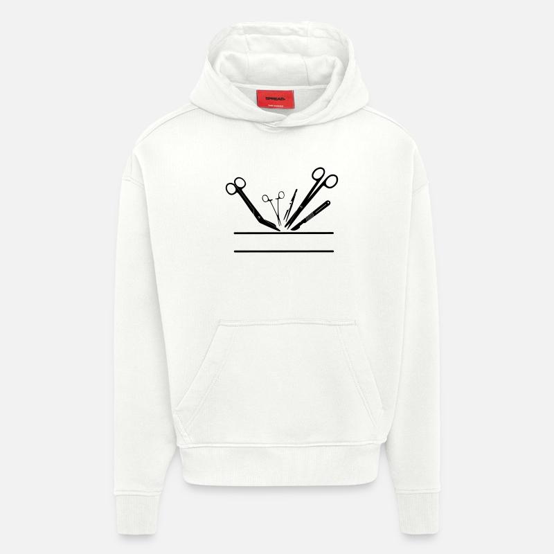 Bannière de nom d’outil d’opération - Sweat à capuche bio épais oversize fabriqué en UE - OFF WHITE