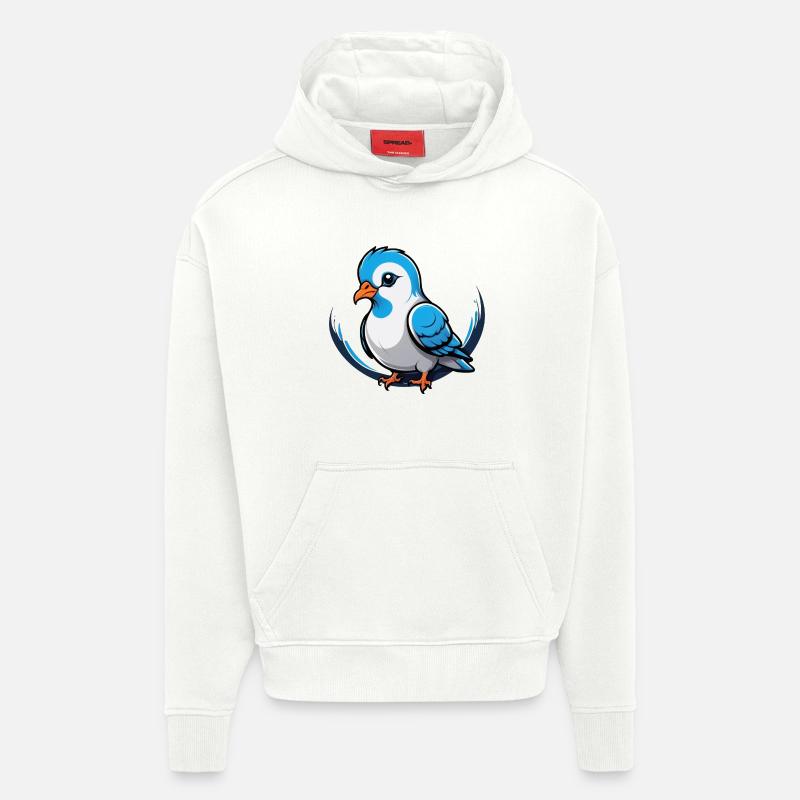 Breloque Petite Colombe - Sweat à capuche bio épais oversize fabriqué en UE - OFF WHITE
