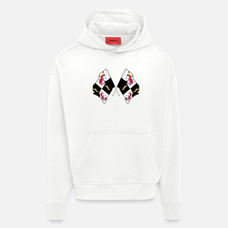 Gävleborg, Suède – Fierté croisée - Sweat à capuche bio épais oversize fabriqué en UE - OFF WHITE