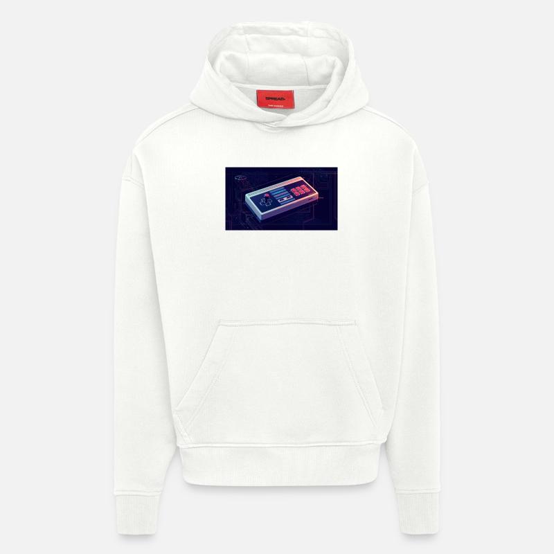 Console 80 - Sweat à capuche bio épais oversize fabriqué en UE - OFF WHITE