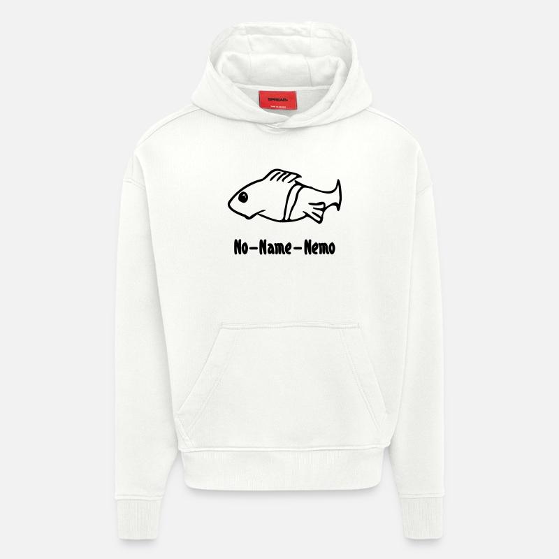 Poisson sans nom - Sweat à capuche bio épais oversize fabriqué en UE - OFF WHITE