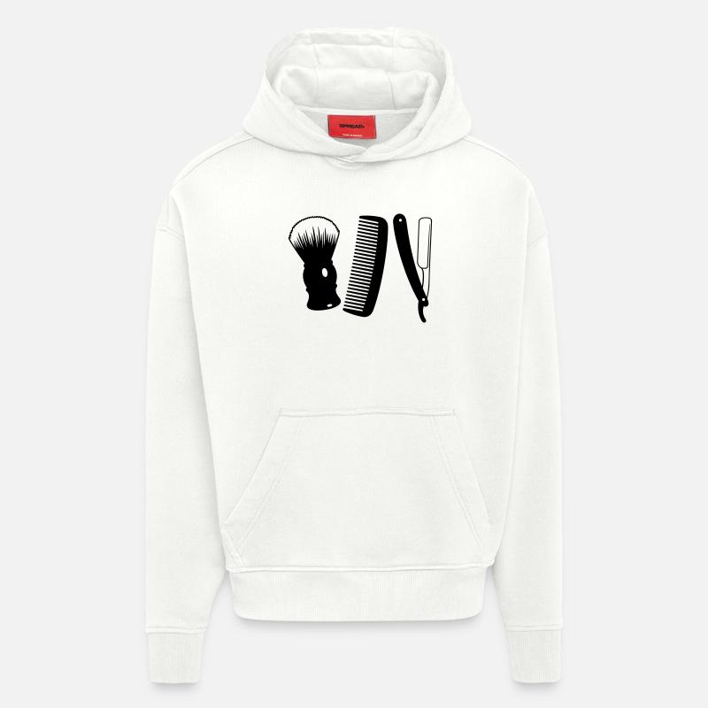 Salon de coiffure - Sweat à capuche bio épais oversize fabriqué en UE - OFF WHITE