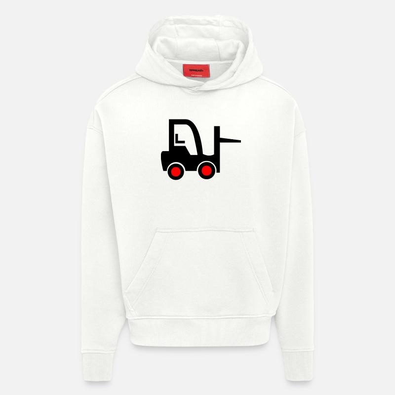 Chariot élévateur - Sweat à capuche bio épais oversize fabriqué en UE - OFF WHITE