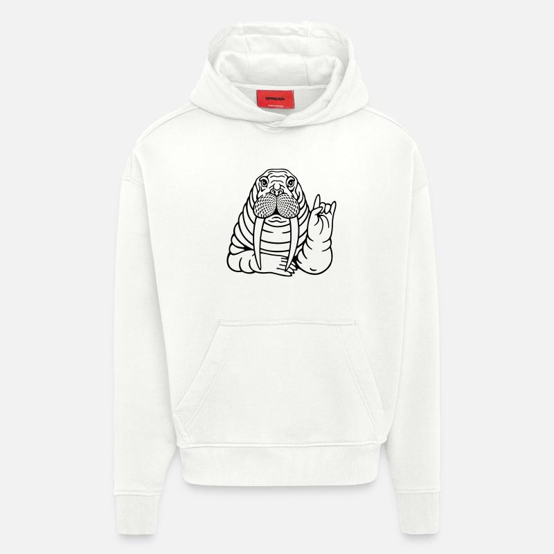 Rocker Walross - Hoodie- made by SPREAD  - OFF WHITE