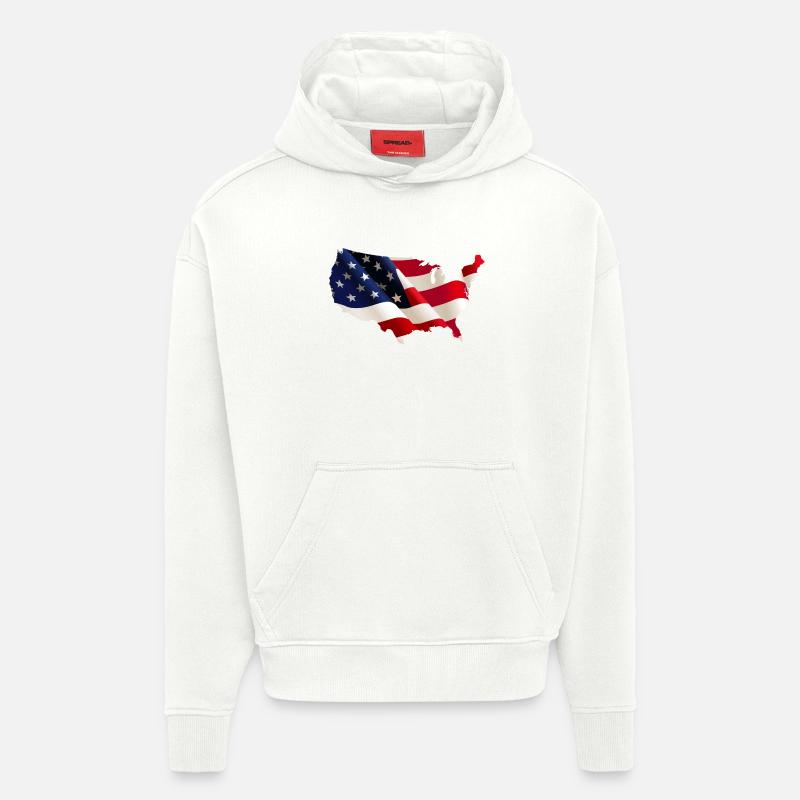 États-Unis - Sweat à capuche bio épais oversize fabriqué en UE - OFF WHITE