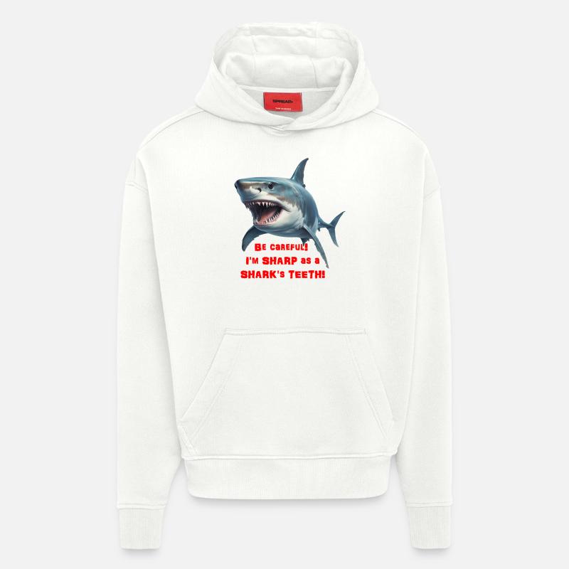 Sharp as a shark - Hoodie- made by SPREAD  - OFF WHITE