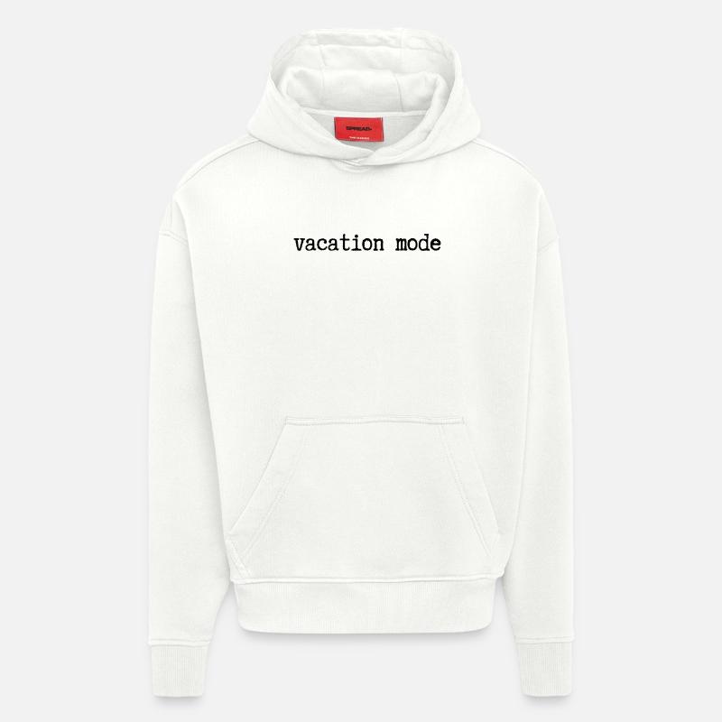 MODE VACANCES - Sweat à capuche bio épais oversize fabriqué en UE - OFF WHITE