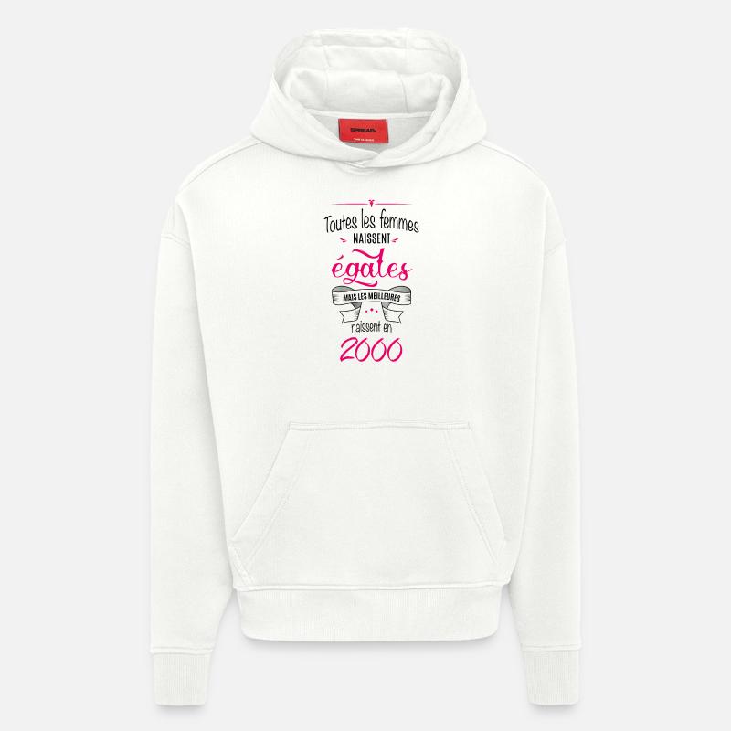 Année 2000 (fe) - Sweat à capuche bio épais oversize fabriqué en UE - OFF WHITE