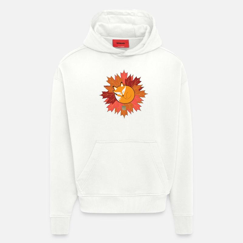 Fox Et Tea_ automne - Sweat à capuche bio épais oversize fabriqué en UE - OFF WHITE