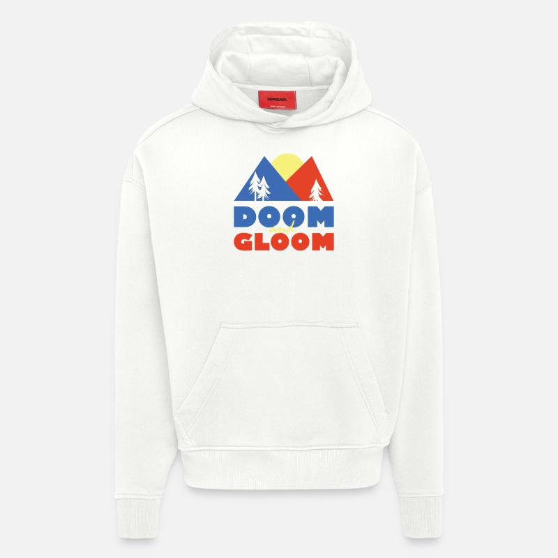 Doom et de tristesse - Sweat à capuche bio épais oversize fabriqué en UE - OFF WHITE