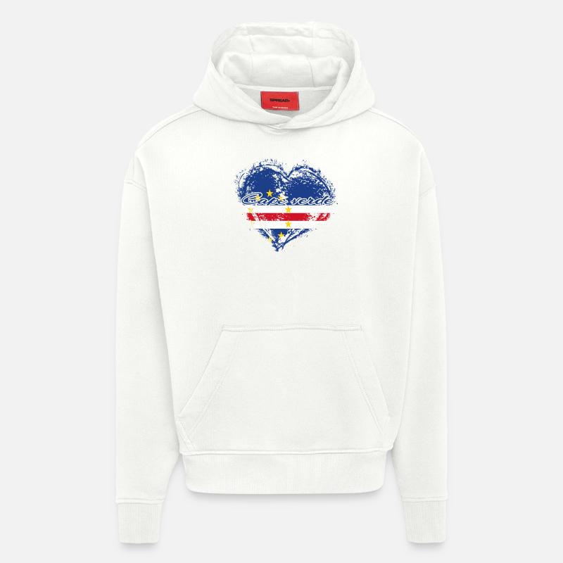 PAYS CADEAU ROOTS AMOUR Cap-Vert - Sweat à capuche bio épais oversize fabriqué en UE - OFF WHITE
