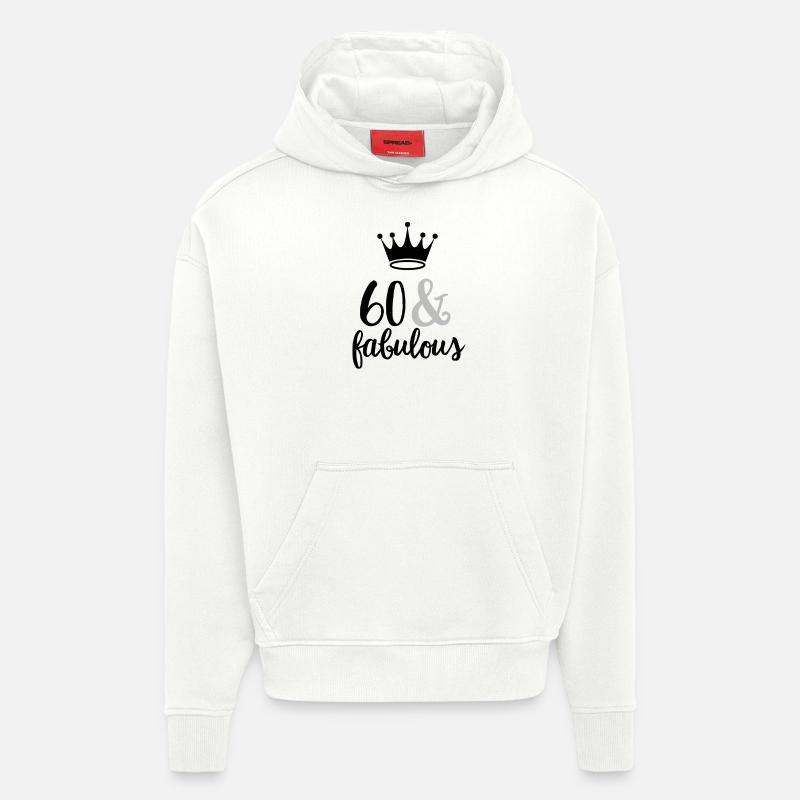 60 et fabuleux - Sweat à capuche bio épais oversize fabriqué en UE - OFF WHITE