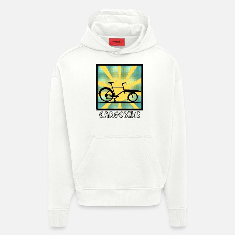Vélo cargo Popartstyle, Vélo cargo - Sweat à capuche bio épais oversize fabriqué en UE - OFF WHITE
