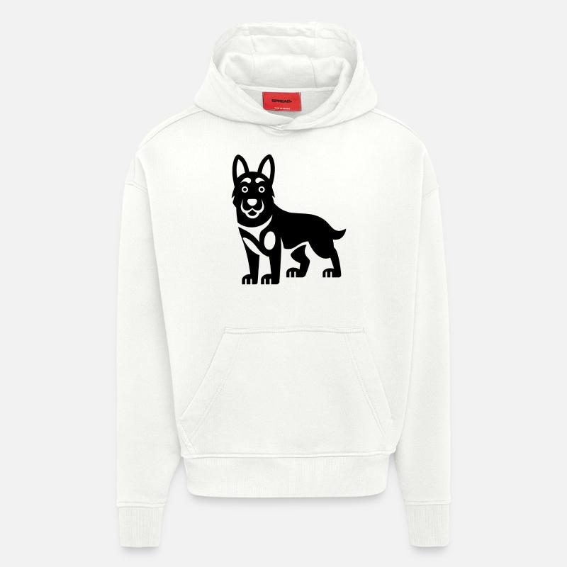 Chien de berger belge malinois - Sweat à capuche bio épais oversize fabriqué en UE - OFF WHITE