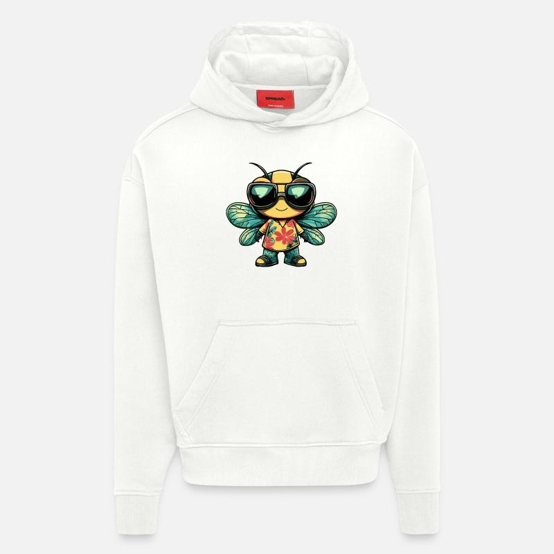 Libellule Cool Summer - Sweat à capuche bio épais oversize fabriqué en UE - OFF WHITE