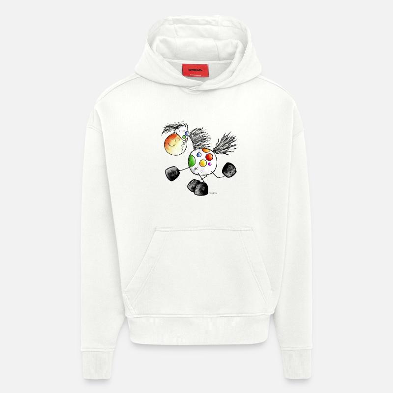Kunterbuntes Pferd - Pony - Pferde - Hoodie- made by SPREAD  - OFF WHITE