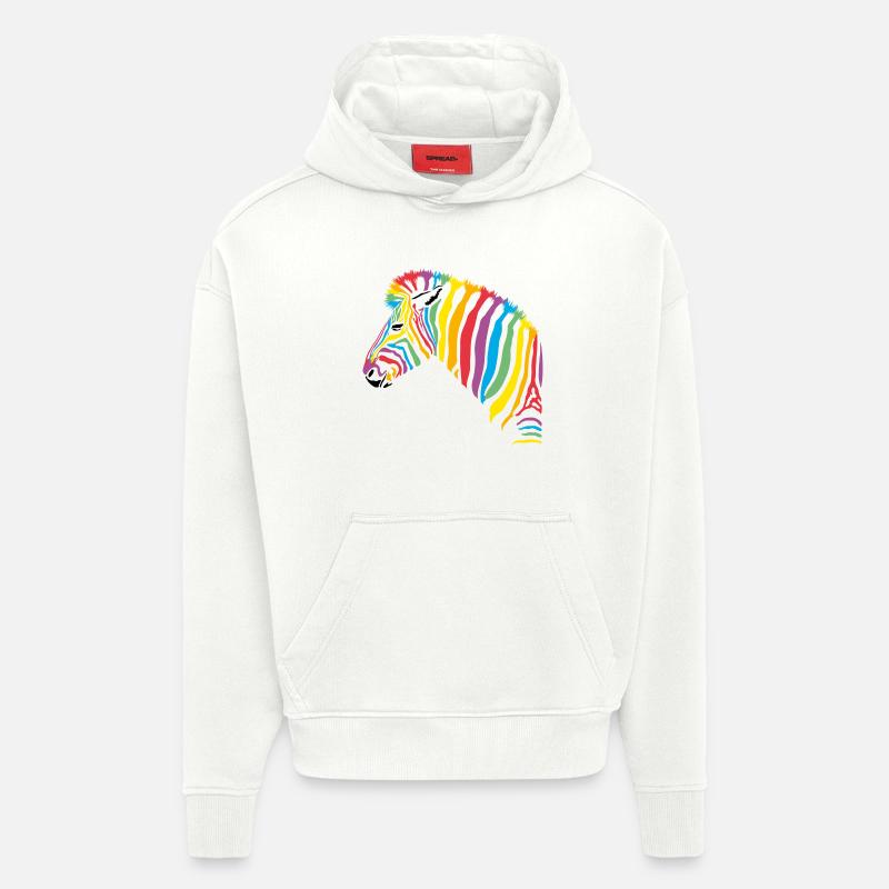 rainbow zebra - Hoodie- made by SPREAD  - OFF WHITE