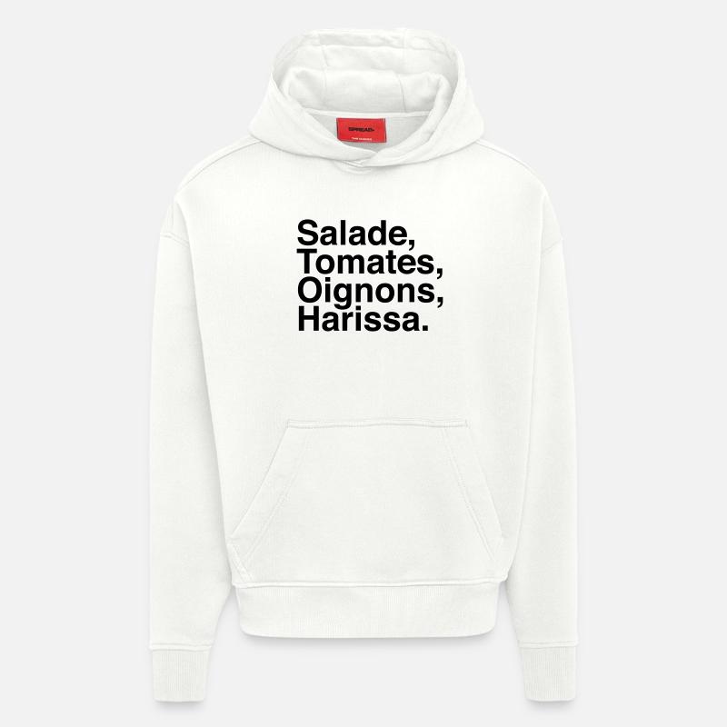 Salade Tomate Oignons Harissa - Sweat à capuche bio épais oversize fabriqué en UE - OFF WHITE