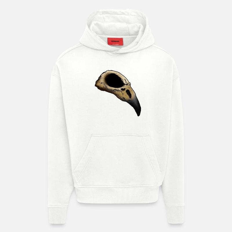 Rabenschädel Side - Hoodie- made by SPREAD  - OFF WHITE