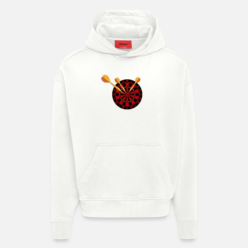 Fléchettes Flèches et jeu de fléchettes - Sweat à capuche bio épais oversize fabriqué en UE - OFF WHITE