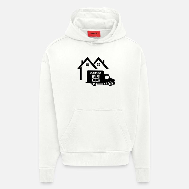 Rideaux de camion à la maison - Sweat à capuche bio épais oversize fabriqué en UE - OFF WHITE