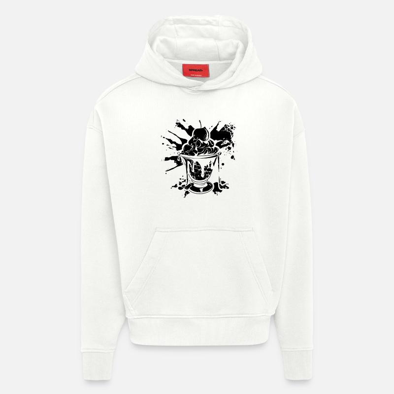 Eiscreme Becher - Hoodie- made by SPREAD  - OFF WHITE