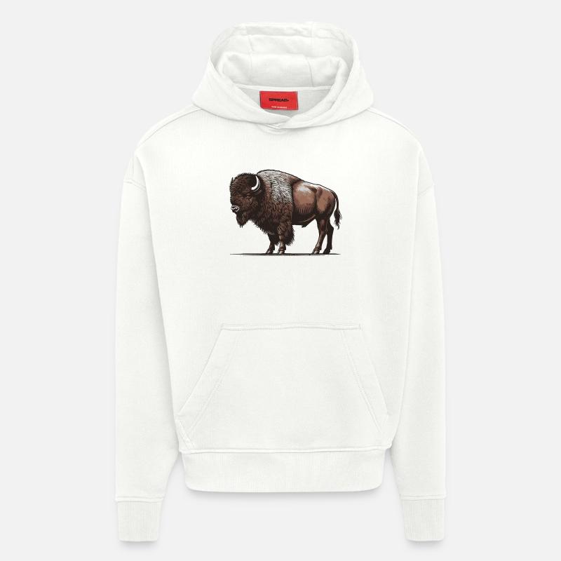 Bison - Hoodie- made by SPREAD  - OFF WHITE