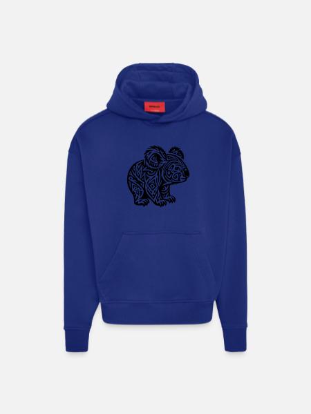 Koala tribal - Sweat à capuche bio épais oversize fabriqué en UE - OFF WHITE
