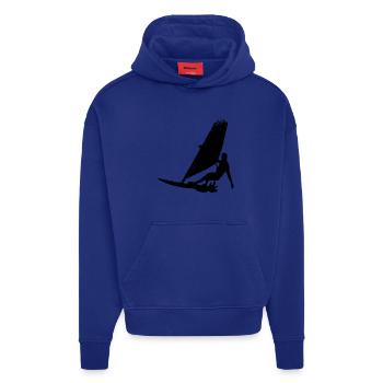 Dessin de véliplanchiste - Sweat à capuche bio épais oversize fabriqué en UE - OFF WHITE - Devant