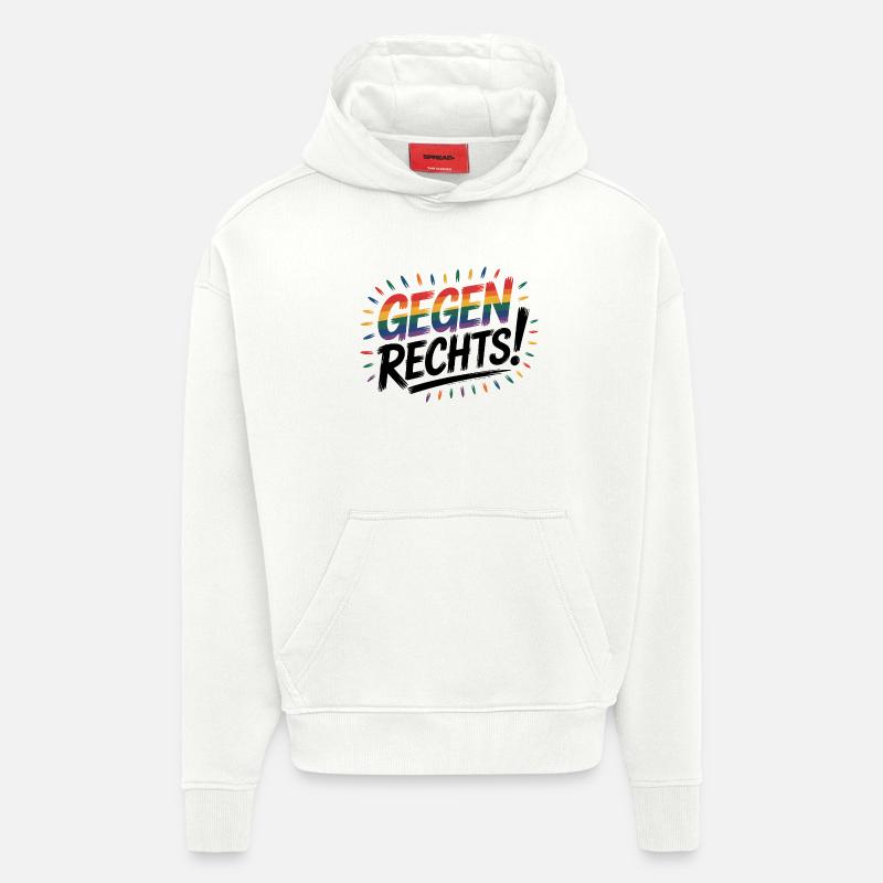 Gegen Rechts - Cool Pride Logo - Hoodie- made by SPREAD - OFF WHITE