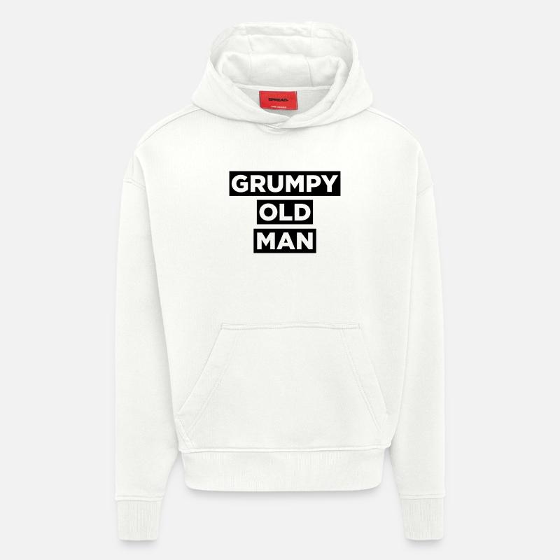 GRUMPY OLD MAN - Sweat à capuche bio épais oversize fabriqué en UE - OFF WHITE