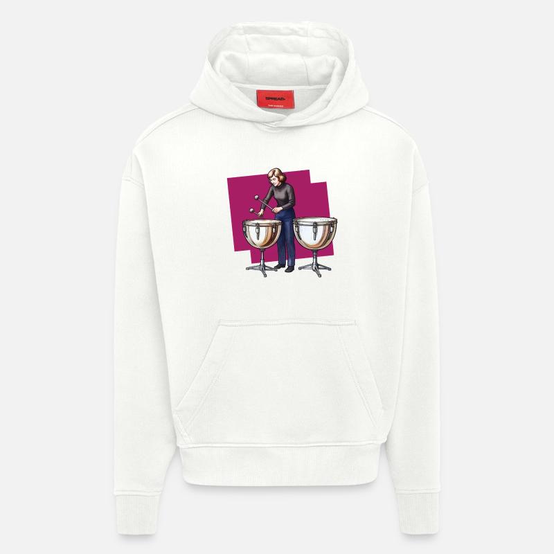 SCHLAGZEUGER #2 – Klang & Bild - Hoodie- made by SPREAD  - OFF WHITE
