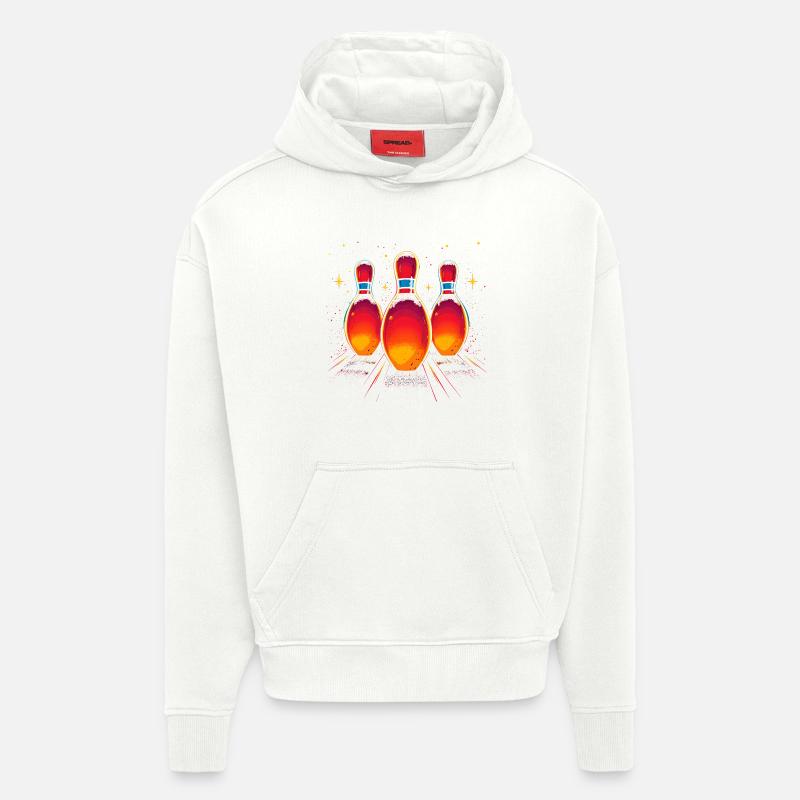 Bowling Vaporwave - Sweat à capuche bio épais oversize fabriqué en UE - OFF WHITE