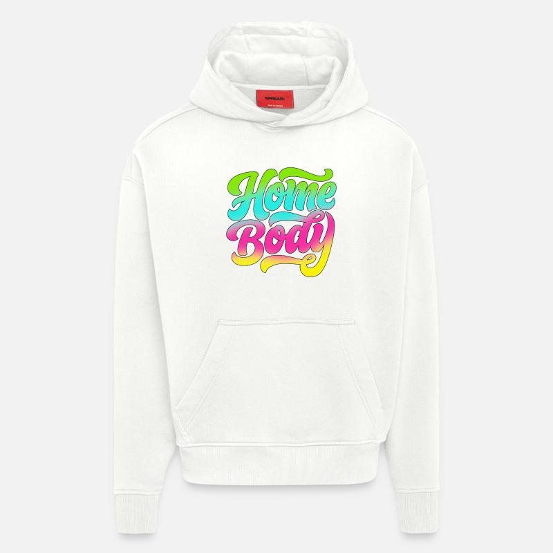 Homebody / Stubenhocker / Daheim / Zuhause / Home - Sweat à capuche bio épais oversize fabriqué en UE - OFF WHITE