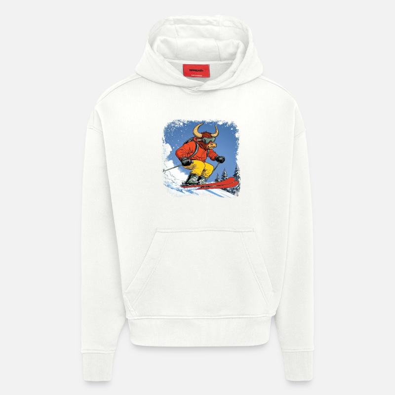 Ski Stier - Hoodie- made by SPREAD  - OFF WHITE