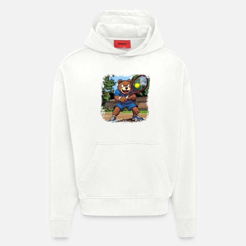 Tennis Bär - Hoodie- made by SPREAD  - OFF WHITE