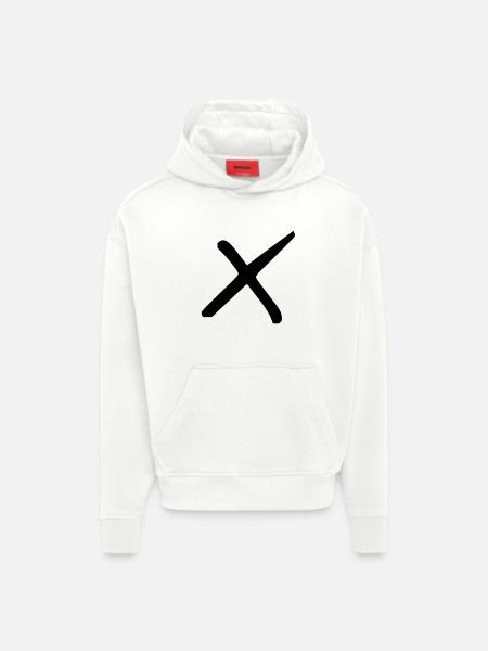 Stylish cross - Hoodie- made by SPREAD - OFF WHITE